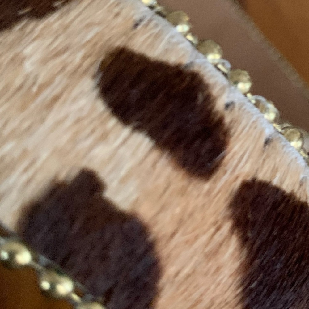 B.B. Simon Leopard Print Haircalf Belt with Gold Hardware - Picture 8 of 11